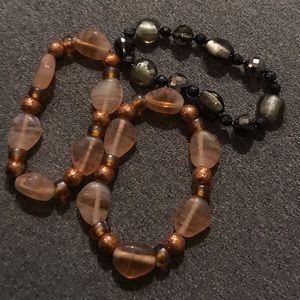 3 Stretch Bracelets with glass beads